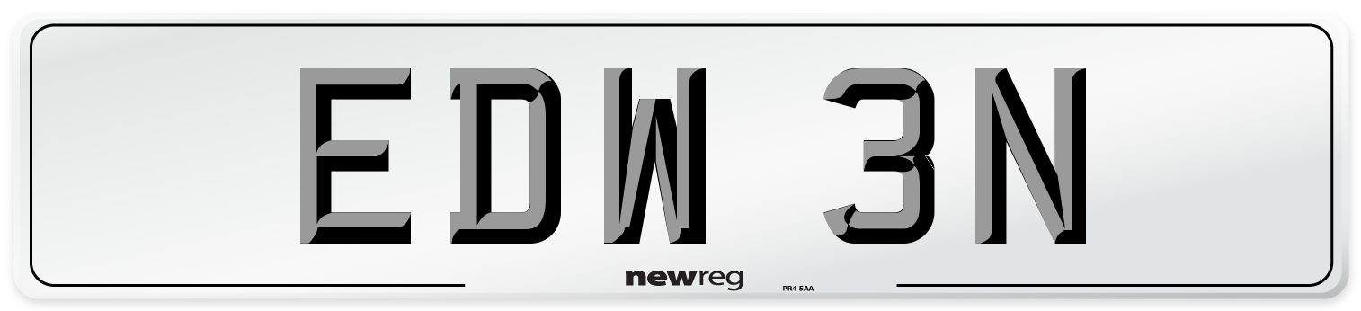 EDW 3N Number Plate from New Reg
